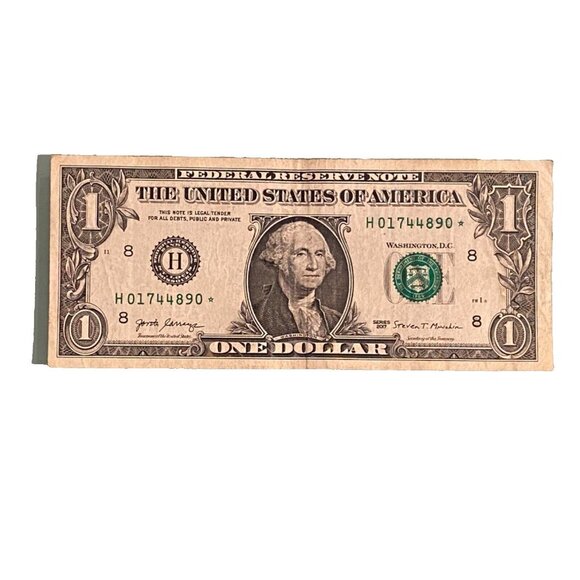 $1 Dollar Star Note - Low Number/Run - 250K - 2017 H01744890* - Picture 2 of 3